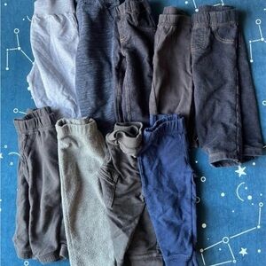 12 months boys infant 9 piece pants lot